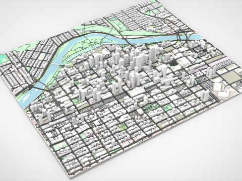 Cityscape Calgary Canada Model 3D
