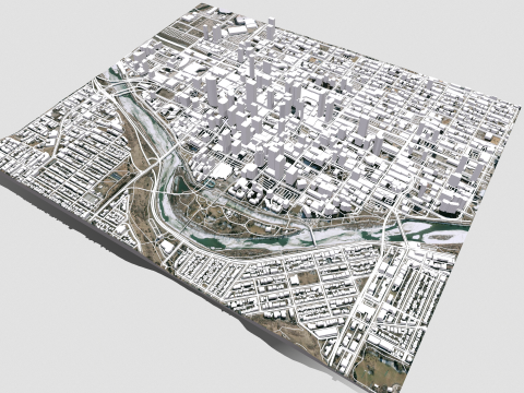 Cityscape Calgary Canada Model 3D