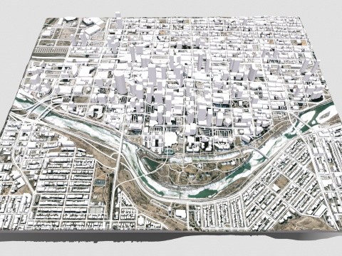 Cityscape Calgary Canada Model 3D