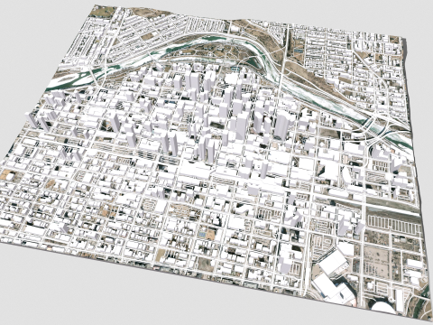 Cityscape Calgary Canada Model 3D