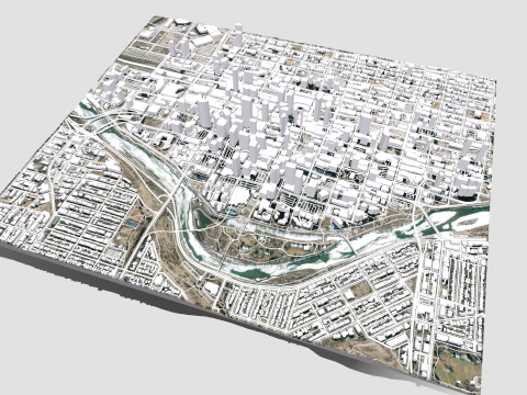 Cityscape Calgary Canada Model 3D