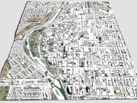 Cityscape Calgary Canada Model 3D
