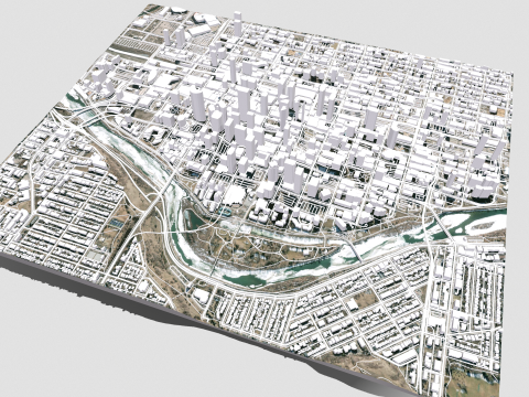 Cityscape Calgary Canada Model 3D