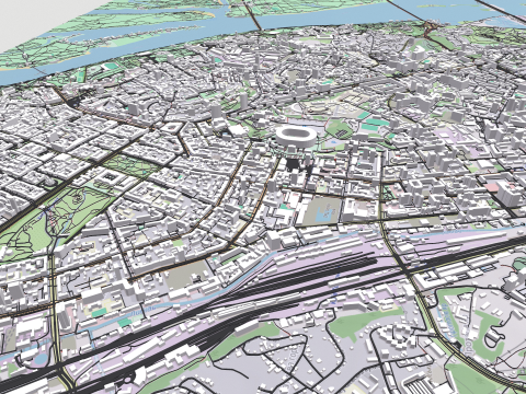 Cityscape Kyiv Ukraine fragment city Modelo 3D