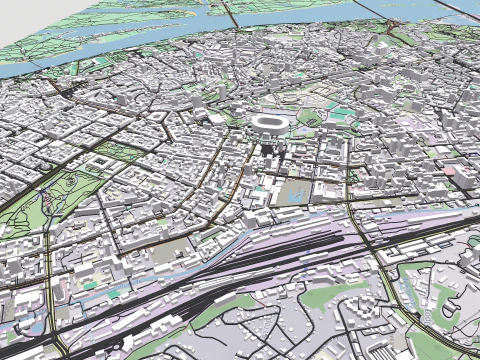 Cityscape Kyiv Ukraine fragment city 3D Model