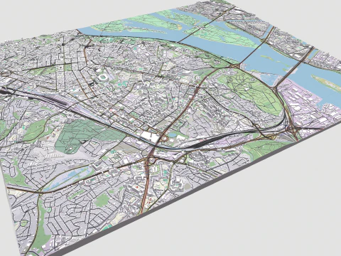 Cityscape Kyiv Ukraine fragment city 3D Model