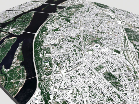 Cityscape Kyiv Ukraine fragment city 3D Model