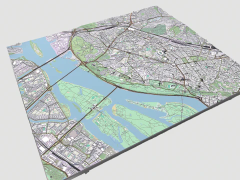 Cityscape Kyiv Ukraine fragment city 3D Model