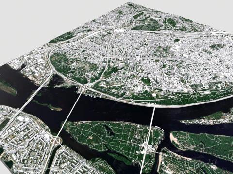 Cityscape Kyiv Ukraine fragment city 3D Model