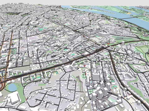 Cityscape Kyiv Ukraine fragment city 3D Model