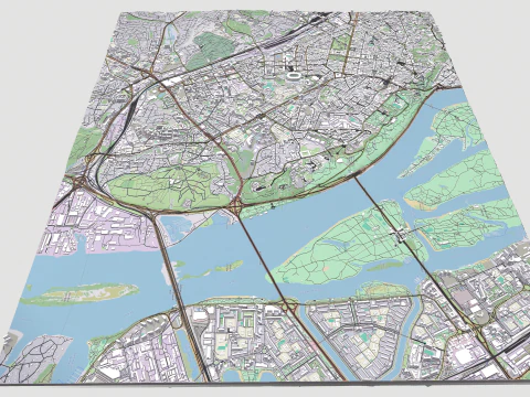Cityscape Kyiv Ukraine fragment city 3D Model