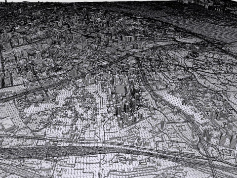 Cityscape Kyiv Ukraine fragment city 3D Model