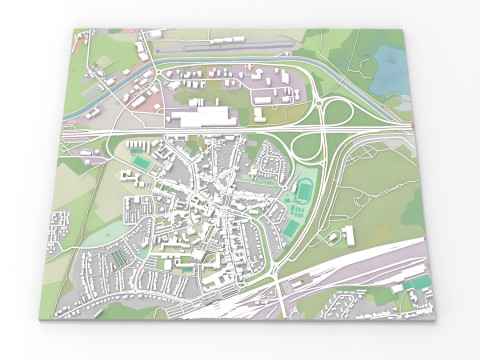 Cityscape Saint-Ghislain Wallonia Belgium 3D Model