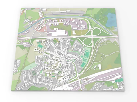 Cityscape Saint-Ghislain Wallonia Belgium 3D Model