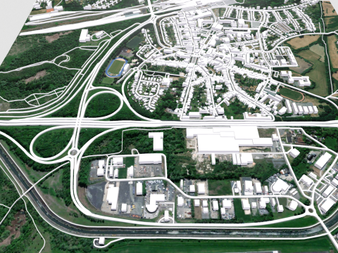 Cityscape Saint-Ghislain Wallonia Belgium 3D Model