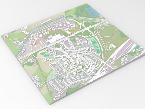 Cityscape Saint-Ghislain Wallonia Belgium 3D Model