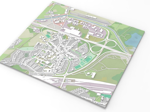Cityscape Saint-Ghislain Wallonia Belgium 3D Model