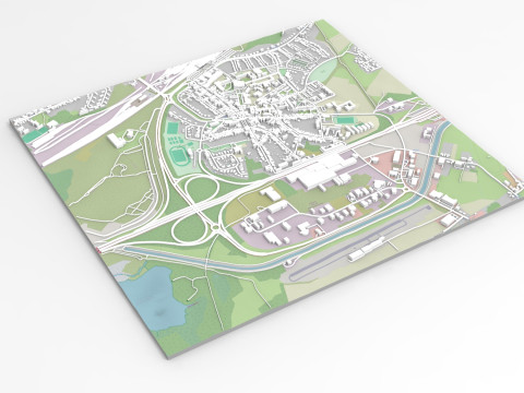Cityscape Saint-Ghislain Wallonia Belgium 3D Model