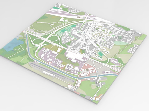 Cityscape Saint-Ghislain Wallonia Belgium 3D Model