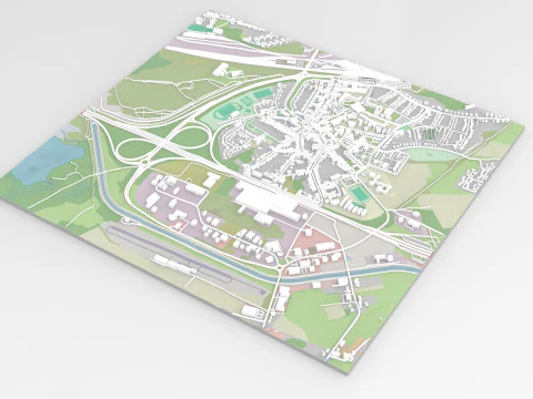 Cityscape Saint-Ghislain Wallonia Belgium 3D Model