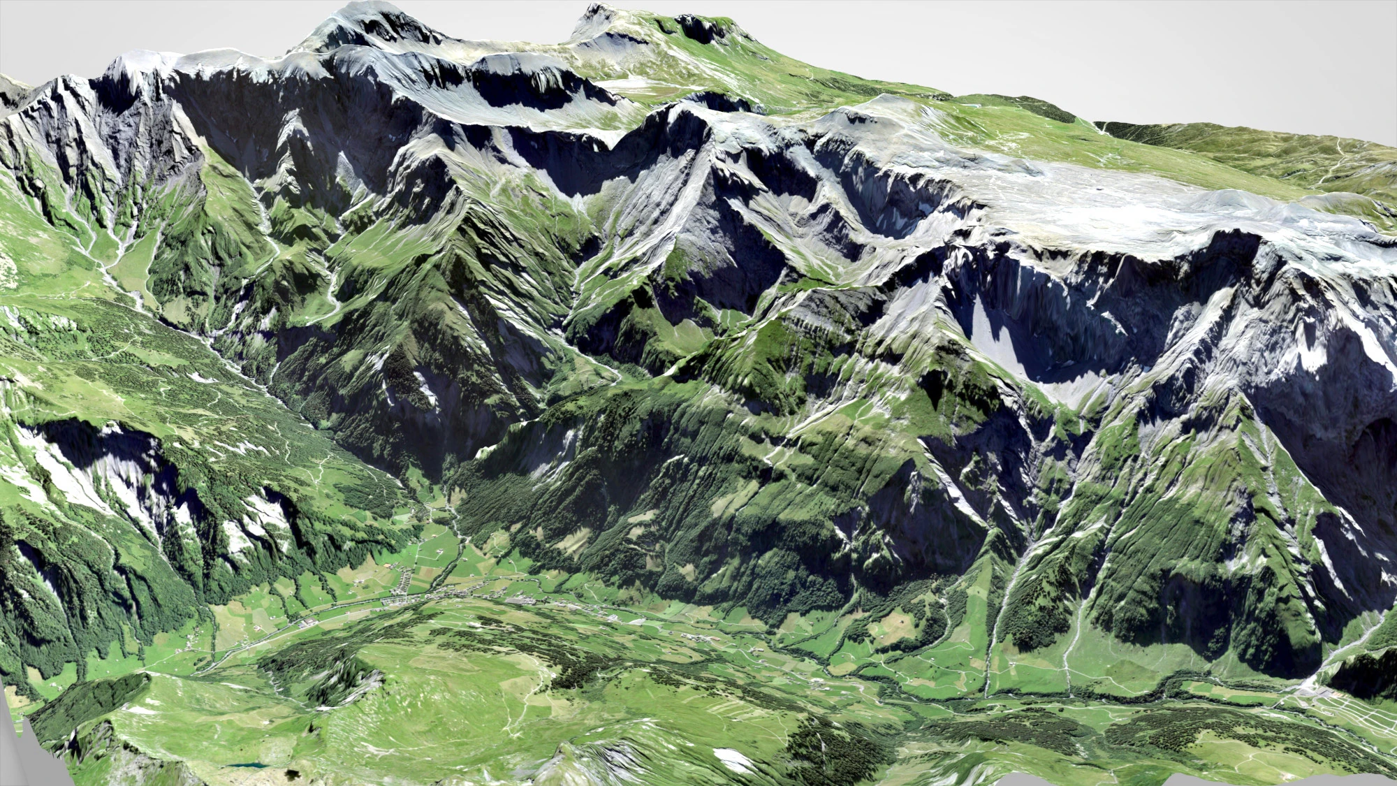 Mountain landscape Piz Segnas Glarus Alps 3D Model .c4d .max .obj .3ds .fbx .stl .blend 