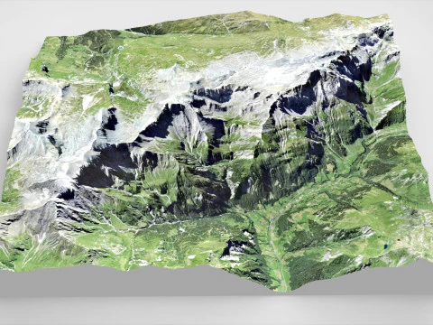 Mountain landscape Piz Segnas Glarus Alps 3D Model