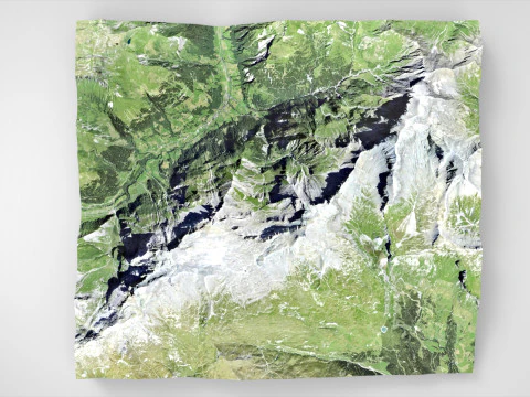 Mountain landscape Piz Segnas Glarus Alps 3D Model