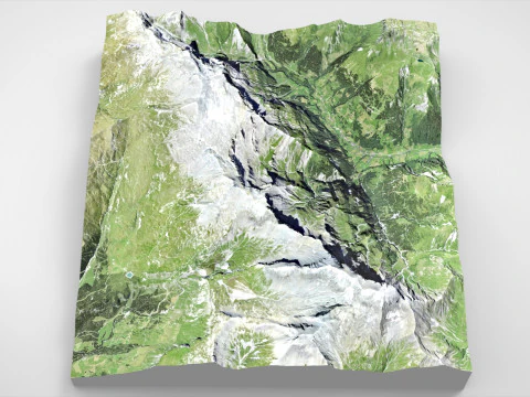 Mountain landscape Piz Segnas Glarus Alps 3D Model