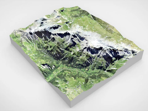 Mountain landscape Piz Segnas Glarus Alps 3D Model