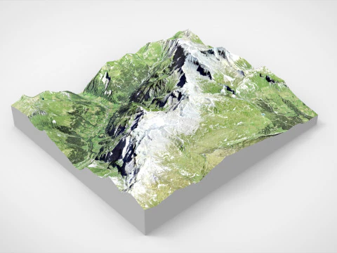 Mountain landscape Piz Segnas Glarus Alps 3D Model