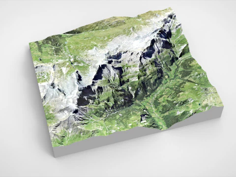 Mountain landscape Piz Segnas Glarus Alps 3D Model
