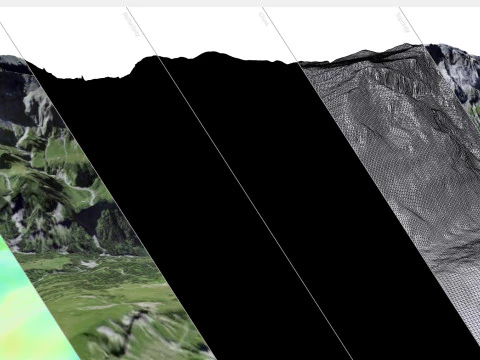Mountain landscape Piz Segnas Glarus Alps 3D Model