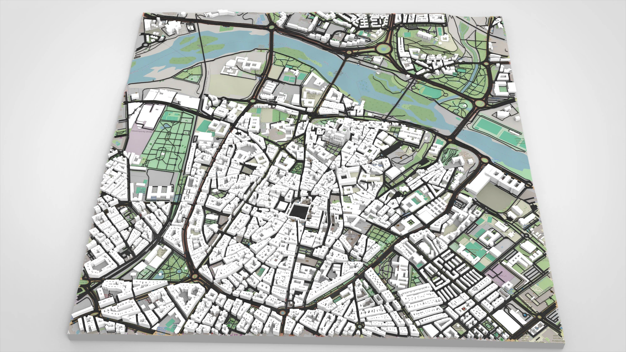 Cityscape Salamanca Spain 3D Model .c4d .max .obj .3ds .fbx .stl .blend