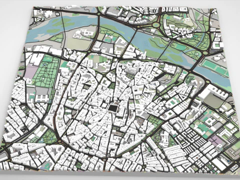都市景観サラマンカ スペイン 3Dモデル