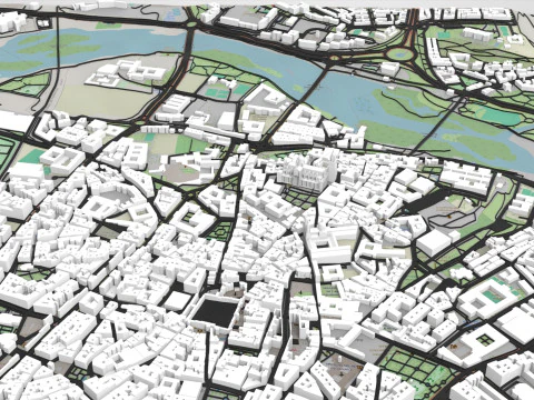 Cityscape Salamanca Spain 3D Model