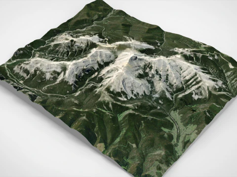 Monta&ntilde;a de los alces Bragg Creek Alberta Canad&aacute; Modelo 3D