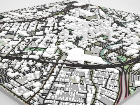 Cityscape San Antonio Alberta 3D Model