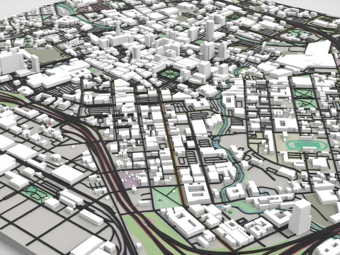 Cityscape San Antonio Alberta 3D Model