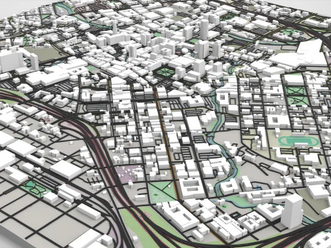 Paisagem urbana de San Antonio Alberta Modelo 3D