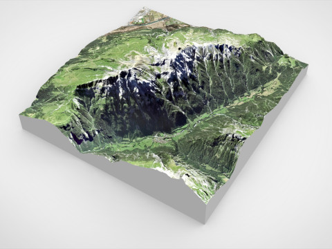 Mountain Calanda Glarus Alps Switzerland 3D मॉडल
