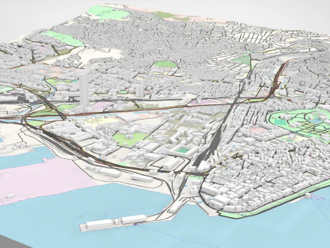 Paisagem urbana de Izmir Turquia Modelo 3D