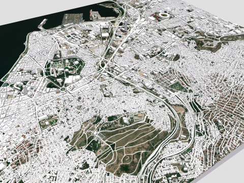 Paisaje urbano Izmir Turqu&iacute;a Modelo 3D