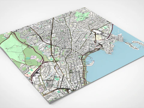 Paisaje urbano Izmir Turqu&iacute;a Modelo 3D