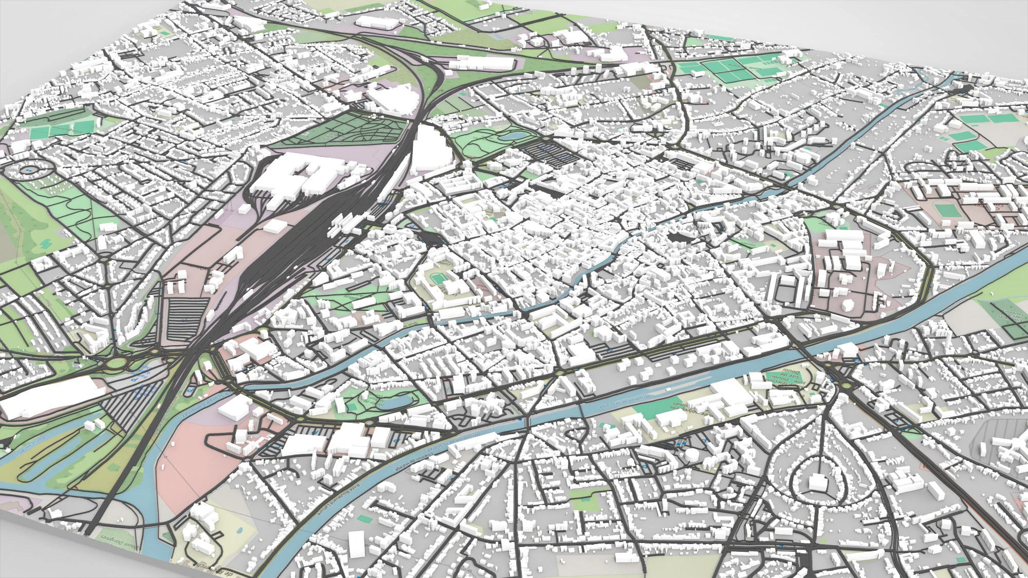 Cityscape Douai France 3D Model .c4d .max .obj .3ds .fbx .stl .blend 