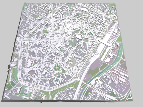 Paisagem urbana de Mons B&eacute;lgica Modelo 3D