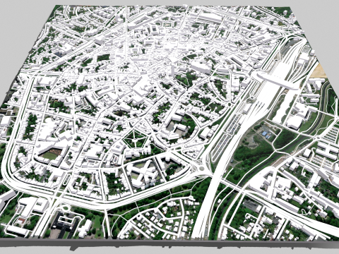 Cityscape Mons Belgium 3D Model