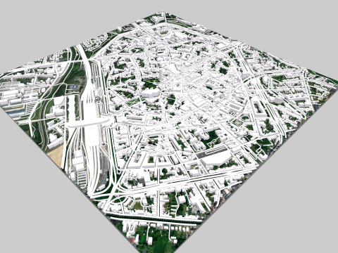 Cityscape Mons Belgium 3D Model