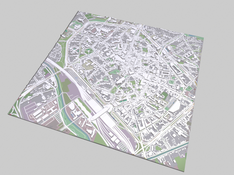 Cityscape Mons Belgium 3D Model