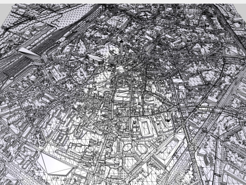 Cityscape Mons Belgium 3D Model