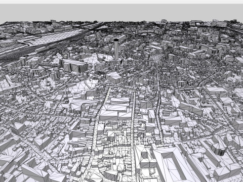 Cityscape Mons Belgium 3D Model